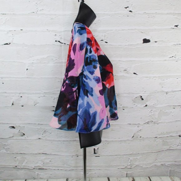 Donna Ricco Sheer Poncho Style Overlay Blouse - Picture 2 of 6